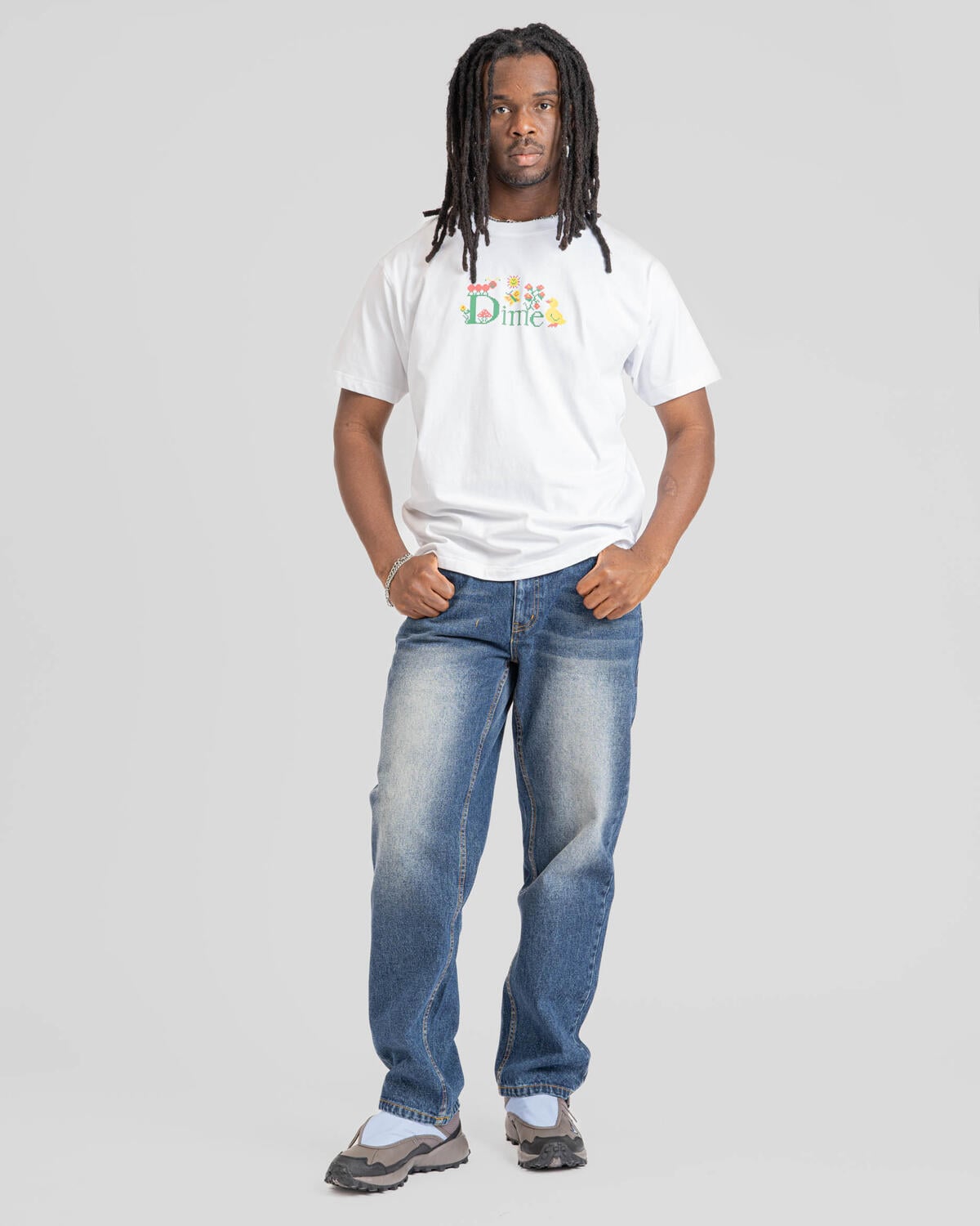 Dime Classic Cross Stitch T-Shirt | DIMESU2560WHT | AFEW STORE